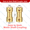 Coupler 5mm To 3mm Universal Motor Shaft Joint Coupling Connector For RC Boat Electric Toy Car 775 DC Motor DIY. 