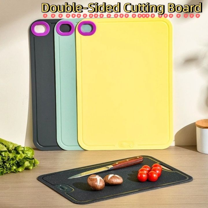 Durable Non-Slip Double-Sided Cutting Board Thickened Hangable Cutting Plate Mat Mildew-Resistant TPU Chopping Block Kitchen Use