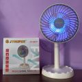 JYSUPER JY-2217 AC/DC Rechargeable 4000mAh Battery 12" Portable Desk Fan With Stylish RGB Lighting. 