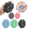 Silicone Body Scrubber Bath Brush With Ergonomic Handle Portable Shower Massage Cleaning Exfoliating.