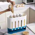 6 in 1 Wall Mount Kitchen Spice Containers-Dry Food Dispenser-Rice And Grain Dispenser- Automatic Rack Sealed Food Storage Box Grid.