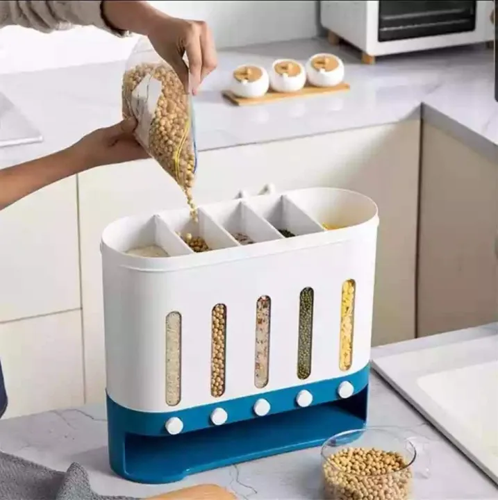 6%20in%201%20Wall%20Mount%20Kitchen%20Spice%20Containers-Dry%20Food%20Dispenser-Rice%20And%20Grain%20Dispenser-%20Automatic%20Rack%20Sealed%20Food%20Storage%20Box%20Grid%20-%20Image%203