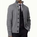 Men’S Knitted Sweater Gothic High Collar Pullover Top Fashion Casual Autumn And Winter Button Cardigan Coat Streetwear Cashmere.