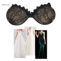 Women Silicone Nipple Cover Invisible Sticky Lace Bras with Front Clip for Dress Sarcasmsm.