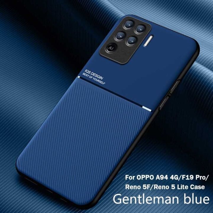xprmy for OPPO A94 4G / F19 Pro / Reno 5F / Reno 5 Lite Phone Case Rubbed Pattern Shelll Support Car Twill Ultra Thin Shockproof Back Cover