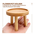 Wooden Plant Holder Small Round Table for Potted Plant Fish Tank Indoor Plant Pot Display Stand 2Pcs. 