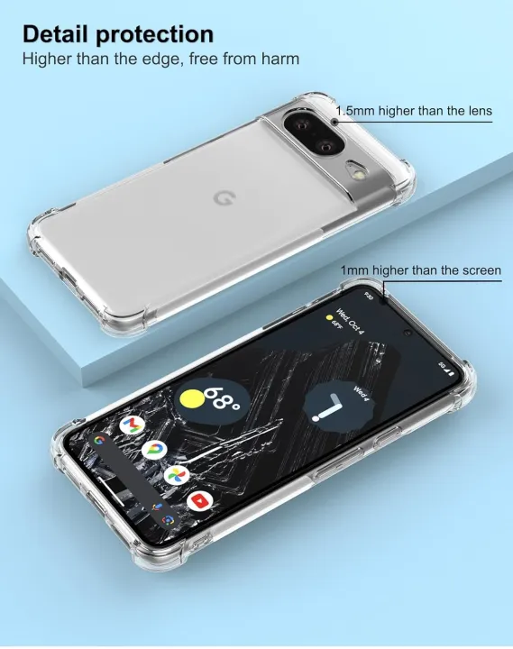 Google%20Pixel%208%20TPU%20Back%20Cover%20Shockproof%20Silicone%20Bumper%20-%20Transparent%20-%20Image%205