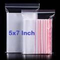 100Pcs Zipper Lock Bag Size 5×7 Inch 127×177.8mm Zip Lock Plastic Transparent Packet Zipper Poly Clear Plastic Bags Re-Sealable Packaging Bags For Cloth Food Gifts Jewelry Display Bag. 