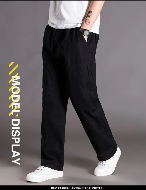 summer%20autumn%20Men%20cargo%20pants%20zipper%20ckets%20cotton%20large%20size%206XL%207XL%208XL%20high%20street%20pants%20straight%20fat%20pants%20loose%20gray%20pants%20-%20Image%204