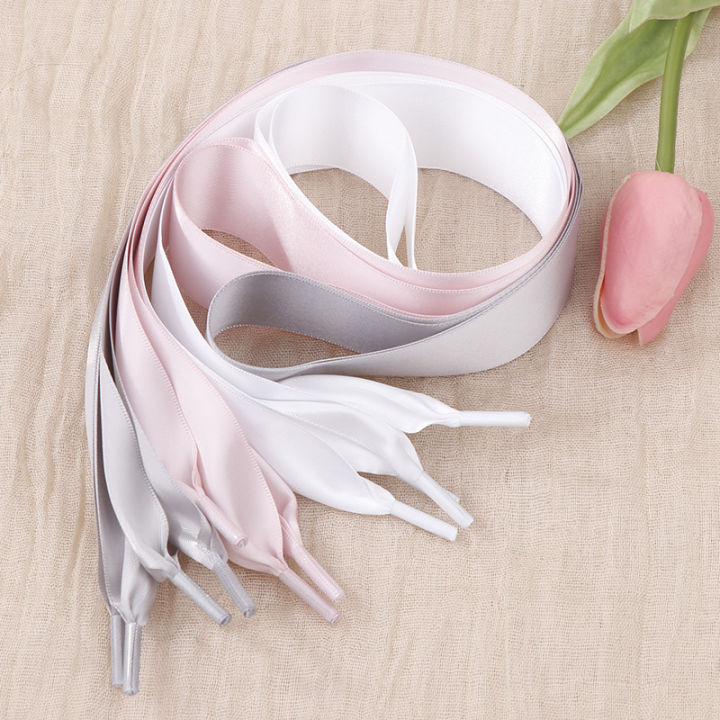 Fahion%204%20Cm%20Width%20Satin%20Silk%20Ribbon%20Shoelaces%20White%20Black%20Sneaker%20Sport%20Casual%20Leather%20Shoes%20High%20Low%20Top%20Canvas%20Shoes%20Laces%20Jessica%20-%20Image%202