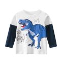 Baby Boys Dinosaur Long Sleeve T Shirts Autumn Winter Cotton Car Boys Tops Kids Cartoon T Shirt for Boys Girl Clothes 2-8 Years. 