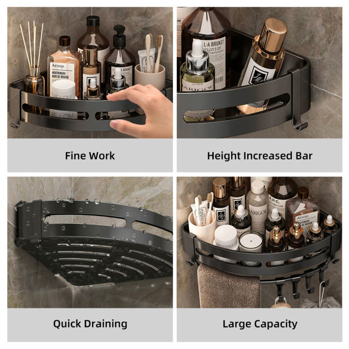 Migeet%20Bathroom%20Kitchen%20Shelf,%20Adhesive%20or%20Screws%20Wall%20Mounted%20Shower%20Shelving%20with%208%20Movable%20Hooks,%20Hydronalium%20rust-free%20Space-Aluminum%20Storage%20Organizer,%20Black,%20Set%20of%202%20-%20Image%207