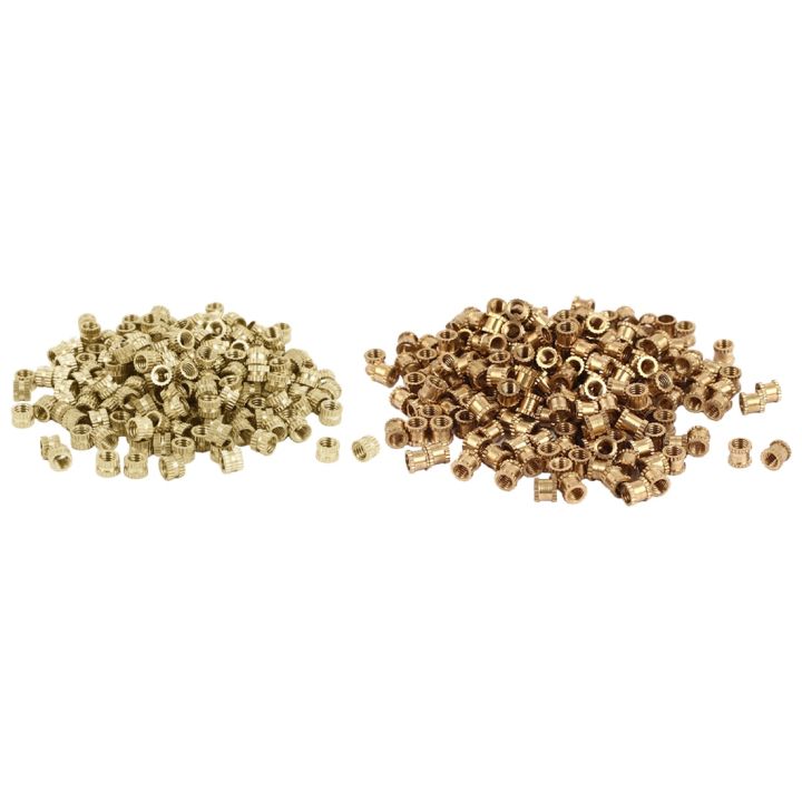 100 Inserts Filetés En Laiton M2 X 4mm X 3.2mm - Écrous à Enfoncer Moletés, Neufs En Emballage D'origine