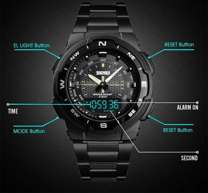 SKMEI%201370%20Stainless%20Steel%20Waterproof%20Wrist%20Watch%20-%20Image%205