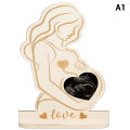 1Pc Wooden Woman Baby Ultrasound Photo Frame Sonogram Picture Frame Pregnancy Gift Baby Keepsake For Couples New Moms Father. 