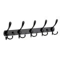 Coat Rack Wall Mounted 5 Tri Hooks Heavy-duty Non-slip Coat Hook Home Wall Hanger - black. 