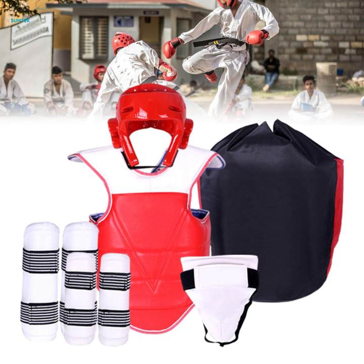5x Taekwondo Protective Gear with Arm Leg Guards Boxing Headgear Full Protection for Grappling XXL
