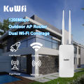 KuWFi Outdoor WiFi 1200Mbps Dual Band AP Router Wireless Access Point Wide-Area Waterproof Long Range Wireless Coverage. 