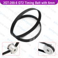 2GT-200-6 GT2 Timing Belt 200mm Width 6mm Synchronous Endless Closed Loop Rubber Belt 100 Teeth For 3D Printer CNC Machine Parts 200-2GT-6.