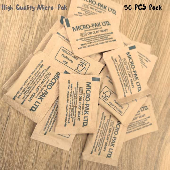 MICRO-PAK DRI CLAY। High-Quality Silica Gel-100% Natural-2 GRAM