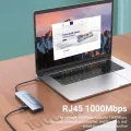 8 in 1 USB-C Hub M.2 SSD Enclosure Support NVME SATA ,With 4K HD,PD 100W,USB 3.0, RJ45 1000M,SD/TF Reader for Laptops Mac HP. 