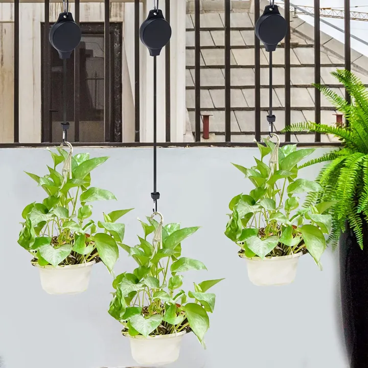 6%20Pack%20Retractable%20Hanger%20Reach%20Plant%20Pulley%20Adjustable%20Height%20Black%20-%20Image%203