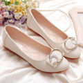 2023 New Flats Shoes Woman Foable Ballets Metal Buckle Bow Flats Lady Fall Shoes Girl Ballerina Dress Moccasin Big Yards Bling. 