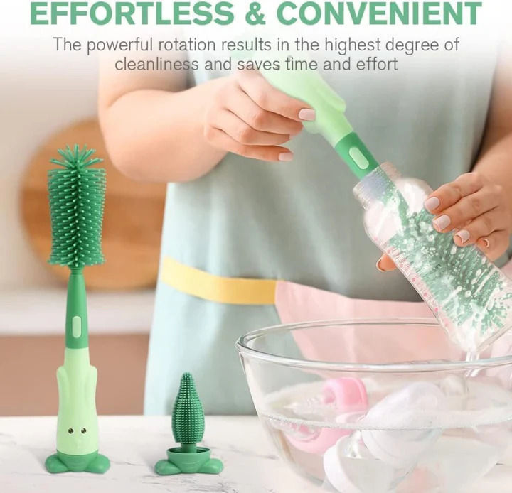 Portable Silicone Bottle Cleaning Brush with Non-Slip Grip