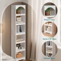 Furnisha Craft 6-Tier Arched Bookcase with Top Design, Modern Farmhouse Tall Open Bookcase Skinny Display Corner Storage Bookshelf for Home Office, Living Room, 72/16. 