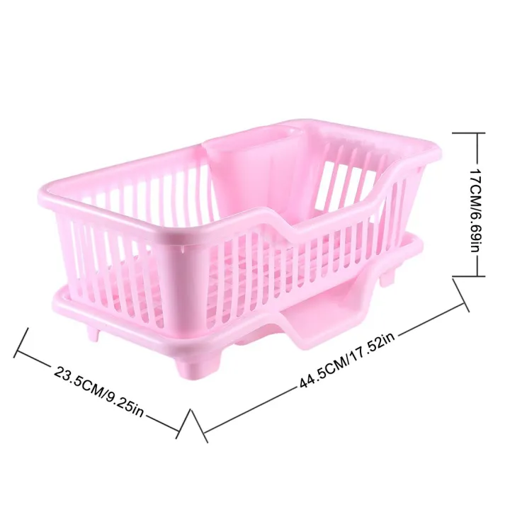 Individual%20Environmental%20Plastic%20Kitchen%20Sink%20Dish%20Drainer%20Set%20Rack%20Washing%20Holder%20Basket%20Organizer%20Tray,%20Approx%2017.5%20x%209.5%20x%207INCH%20(Pink)%20Exquisite%20Product%20-%20Image%204