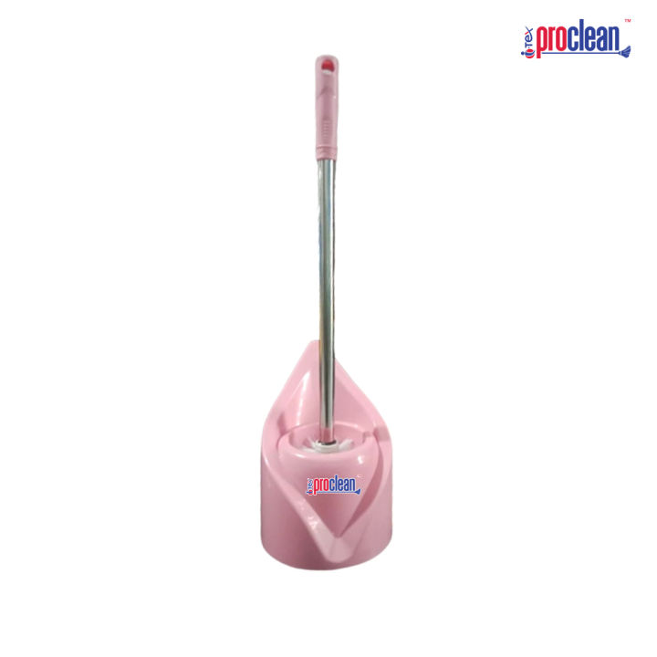 Proclean Toilet Brush and Holder Set, Long Handle, 360 degree Sided Toilet Cleaning Brush, Punch-Free Hanger Design for Bathroom _TB-0742