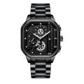 Temu Selection Premium Automatic Date Men's Quartz Watch New Square Big Dial Trend Alloy Steel Watch.