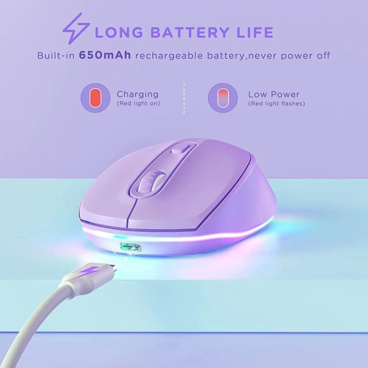 BOW%20Purple%20Wireless%20Mouse%20Rechargeable%20Mouse%20for%20Laptop%20Small%20Cordless%20Mice%20Quiet%20Click%20LED%20Rainbow%20Lights%20for%20Computer%20-%20Image%204