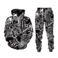 New Hip Hop 3D Cartoon Printed Tracksuit Set Man Woman Hoodie+Pants 2pcs Sets Fashion Sportwear Spring Autumn Pullover Clothing. 