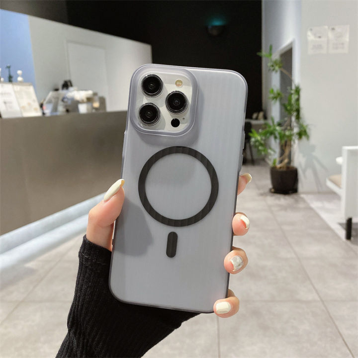 Semi-Permeable%20Corrugated%20Apple%2015%20Phone%20Case%20Ice%20Mist%20Magnetic%20Suction%20iphone14%20Sense%20of%20Simple%20Skin%2013promax%20Applicable%2012%20-%20Image%206