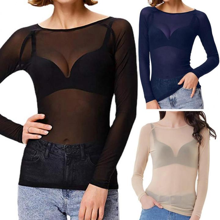 Women%20Blouse%20Tops%20See-through%20Mesh%20Pullover%20Tops%20Transparent%20Club%20Tee%20Shirt%20Punk%20Beach%20Women%20Blouse%20-%20Image%202