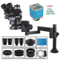 3.5X-200X Clip-on desktop Stereo Trinocular Microscope Jewelry Soldering Coins Phone 55MP 4K 2K Electronic Magnifying Glass. 