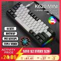 K620 Mini Gaming Mechanical Keyboard 61 Keys RGB Hotswap Type-C Wired Gaming Keyboard PBT Keycaps 60% Ergonomics Keyboards. 