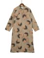Original women's clothing new Chinese diagonal placket digital printing padded long cheongsam Republic of China winter warm long cotton coat L23269.