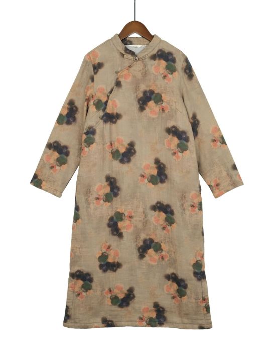Original%20women's%20clothing%20new%20Chinese%20diagonal%20placket%20digital%20printing%20padded%20long%20cheongsam%20Republic%20of%20China%20winter%20warm%20long%20cotton%20coat%20L23269%20-%20Image%205