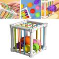 Baby Shape Sorter Storage Cube Bin Training Games Kitchen Fruits Toys Kids.