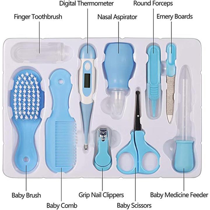 Baby Care Gift Kit for Newborns - 10 pieces - Portable Baby Care Kit for Nursing, Baby Health, and Grooming