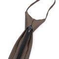 Men's Lazy Tie Solid Color Skinny Zipper Ties Red Black Blue Brown Slim Necktie Wedding Party Suit Dress Shirt Accessories Gift.