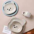Bear Plate Bowl Tableware Ceramics Fruit Noodle Breakfast Salad Bowl Plate Fruit Dishes Sauce Utensils For Kitchen Dessert Tray. 