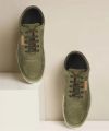 Woodland Men Nubuck Leather Sneakers - 3237119 Olive Green - Shoes.