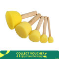 Set of 5 Pcs Round Stencil Sponge Dabber with Wooden Handle Foam Brush Furniture Art Crafts Painting Tool Supplies Painting Stippler Set DIY. 