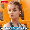 NEW Lenovo QE08 Neckband Wireless Bluetooth Headphones HIFI 9D Stereo Sports Magnetic Earphone Running Waterproof.
