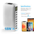 HXSJ 60W 8A 8-port Desktop USB Smart Charging Station with LED Display Multi-protection Smart Voltage and Current Recognition UK.