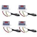 4X 220V Digital LED Temperature Controller 10A Thermostat Control Switch Probe.