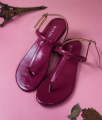 Kiara Burgundy Red- Flat sandals for women. 